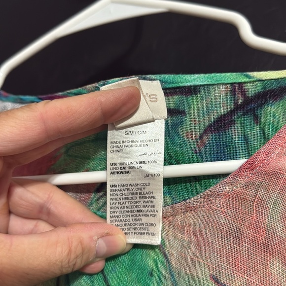 Chico’s Linen Watercolor Poncho Size: S/M - Picture 6 of 6